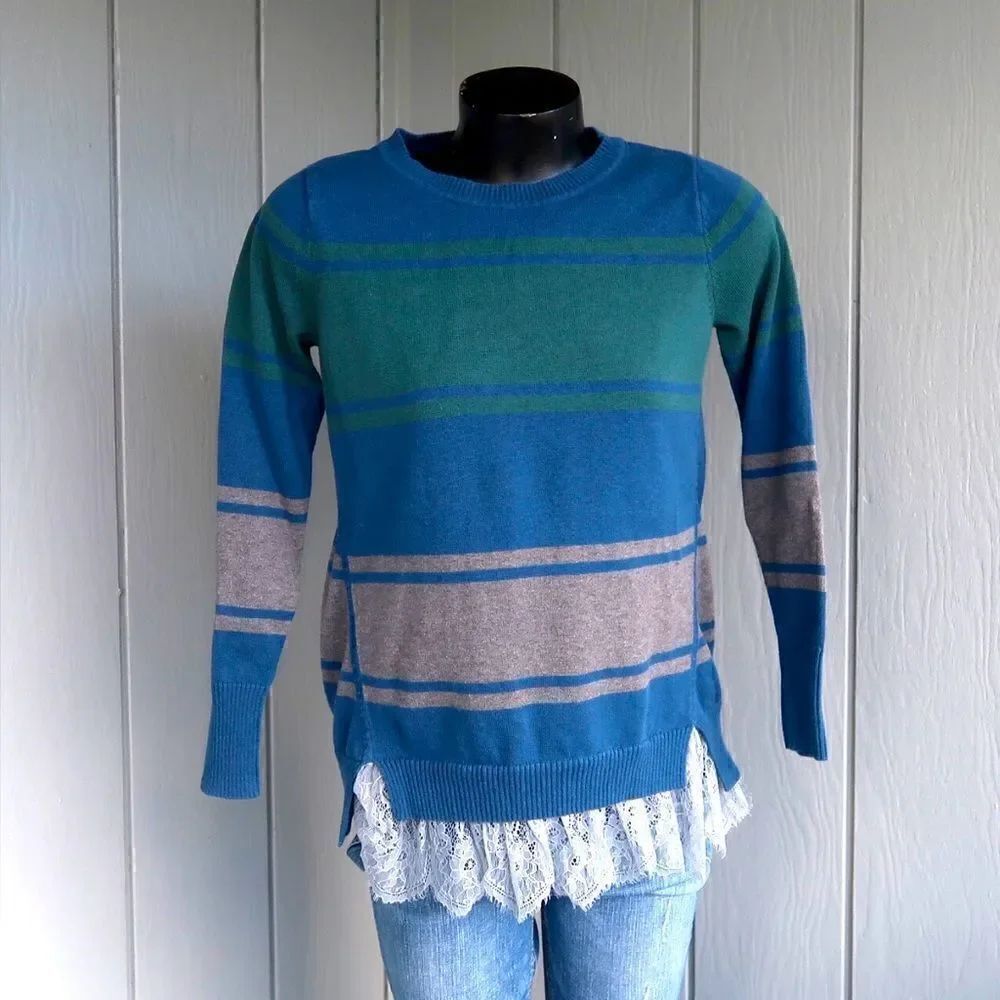 LOGO by Lori Goldstein Cotton Cashmere blend Sweater Size S